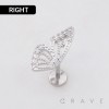 MULTI CZ BUTTERLFY WING TOP PUSHIN (THREADLESS) 316L SURGICAL STEEL LABRET SET
